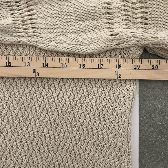 Tommy Bahama V-neck Open Knit Long Sleeve Lightweight Shark Bite Hem Pullover XL - Picture 9 of 10